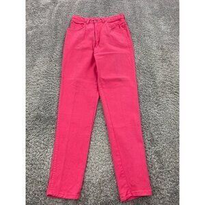 Vtg Pure Jeanswear Pants Womans Juniors 11 Pink High Rise Slim Skinny Denim 90s